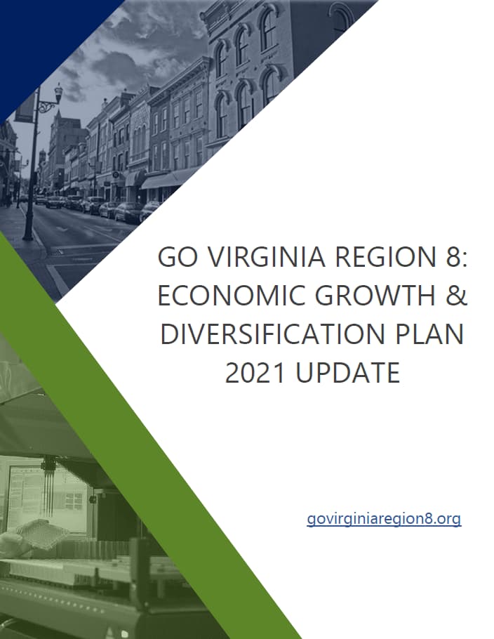 Cover of the GO Virginia Region 8 Economic Growth & Diversification Plan 2021 update